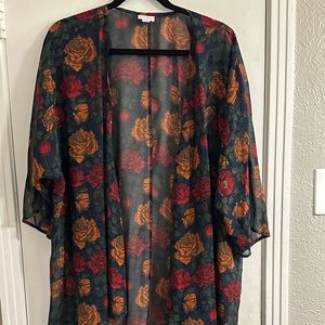 LulaRoe swim floral kimono